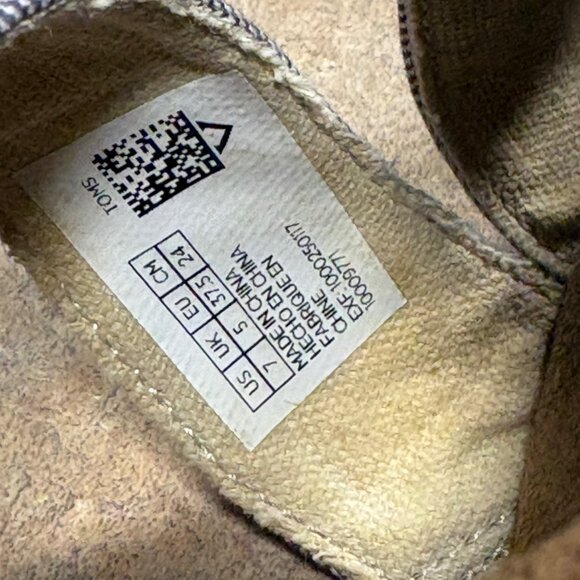 TOMS Clarissa Blue Denim Wrapped Vamp Wedge Sandals Cork Heels 7 - Picture 10 of 13